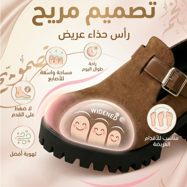 Healthy-foot (متوفر بمقاس 42) حذاء نسائي كاجوال بنعل سميك ورأس الحذاء دائري، زيادة الطول 8 سم