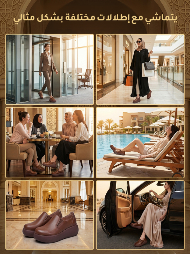 حذاء معتق راقي جلدي بنعل سميك للنساء -healthy-foot