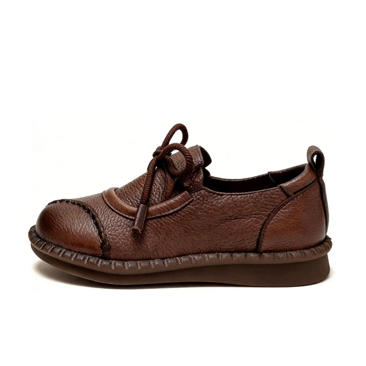 Healthy-foot حذاء نسائي مسطح مصنوع يدويًا بأسلوب عتيق