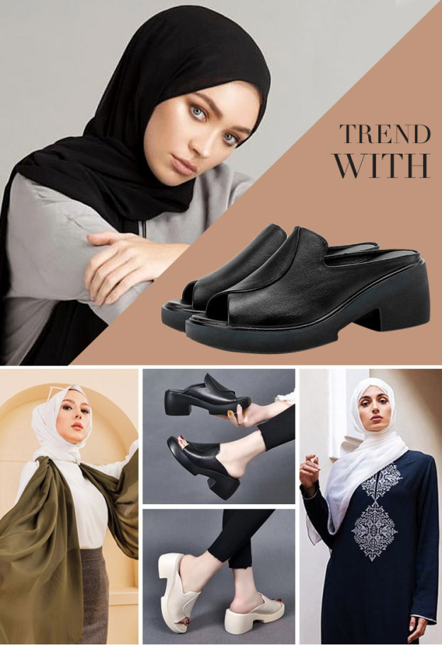 صندل أنيق بكعب سميك من ماركة إيطالية