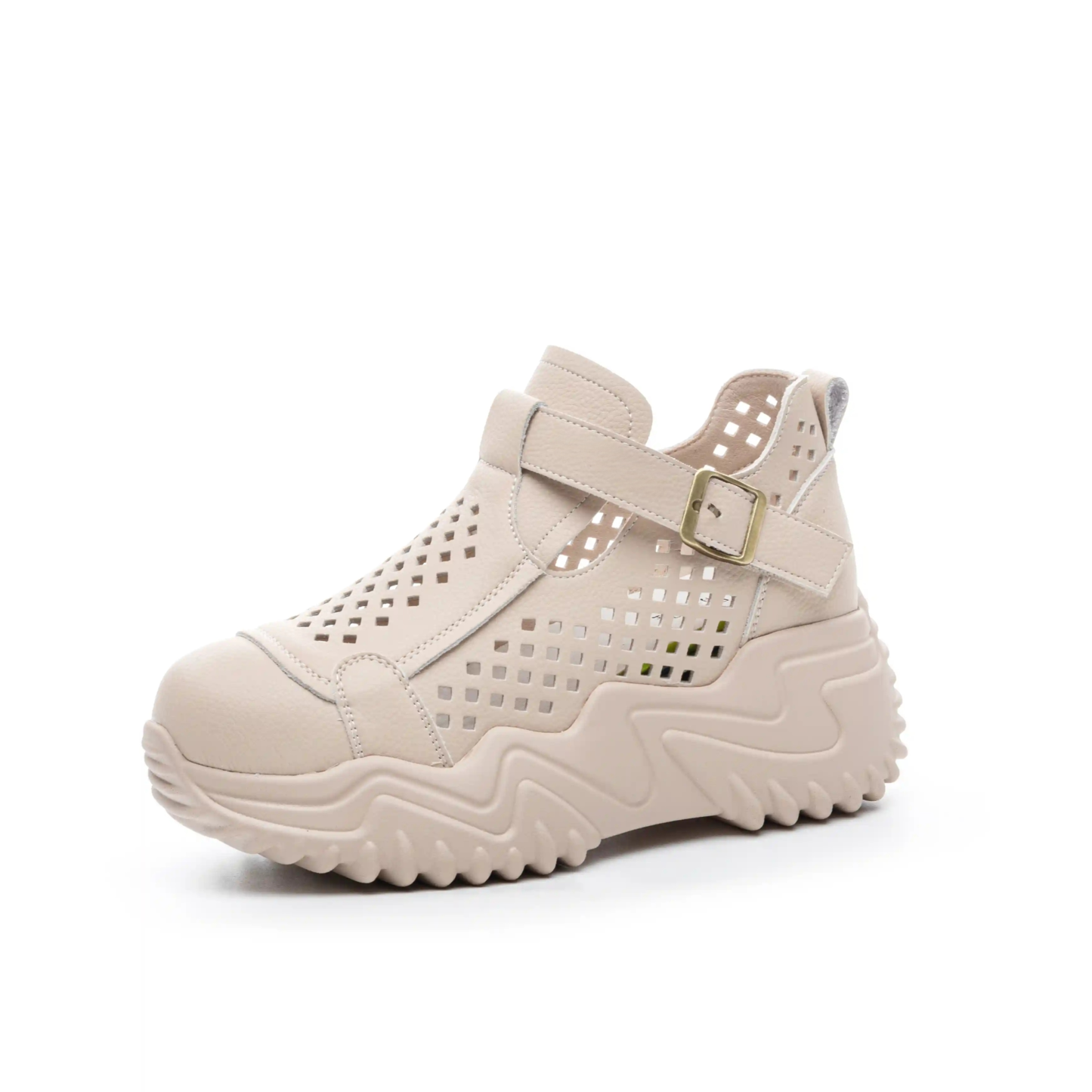 Healthy-foot  صندل روماني عصري مفتوح من الأمام للنساء، بنعل ناعم وسميك، كعب بارتفاع 7 سم، مقدمة دائرية لجعل القدمين تبدو أصغر، نمط يومي متعدد الاستخدامات-healthy-foot