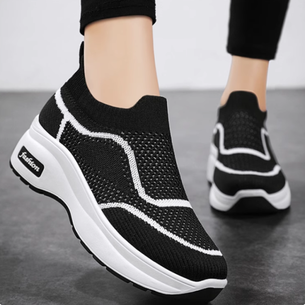 Healthy-foot  حذاء رياضي محبوك للسيدات يطيل خط الساق ويجعلها تبدو أنحف، متنفس ومرن، مريح للغاية، مثالي للارتداء اليومي أو للمشي لفترات طويلة-healthy-foot