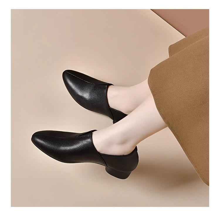 حذاء نسائي مع مقدمة مدببة وكعب منخفض