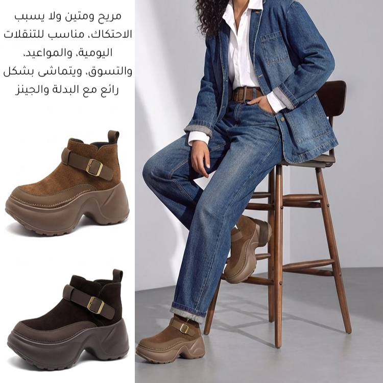 Healthy-foot  بوت مارتن عصري لزيادة الارتفاع بطراز بريطاني