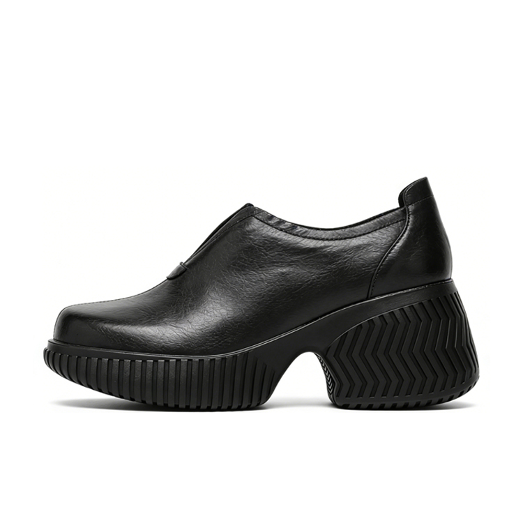 Healthy-foot حذاء كاجوال من الجلد الناعم مع شريط مطاطي مناسب لقصار القامة