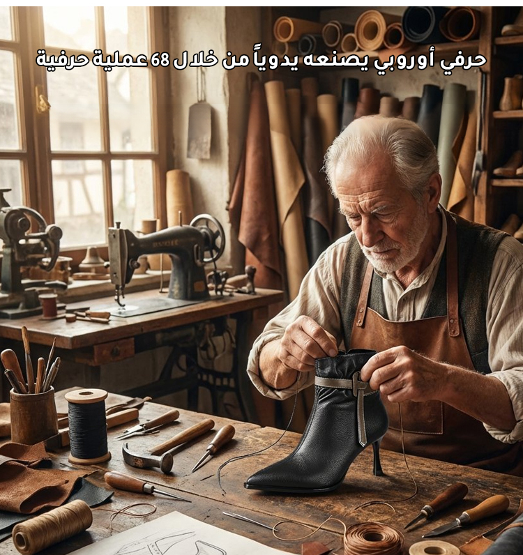 حذاء كعب عالي جلد طبيعي للمرأة العصرية