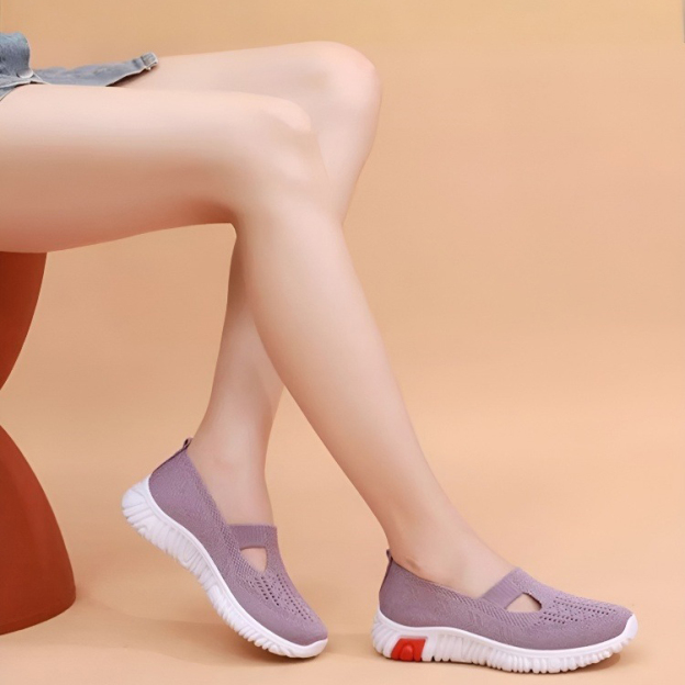 Healthy-foot   حذاء شبكي مريح للسيدات، نعل مطاطي ناعم يمنع التعب عند الوقوف الطويل، تصميم مفرغ يسمح بالتهوية والتبريد، مثالي خاصة للكبار في السن-healthy-foot