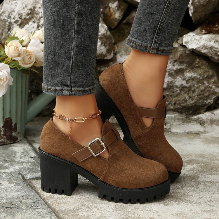 Healthy-foot (متوفر بمقاس 42) حذاء نسائي كاجوال بنعل سميك ورأس الحذاء دائري، زيادة الطول 8 سم