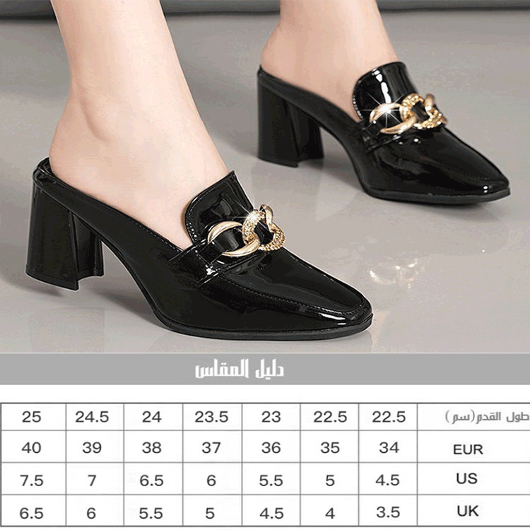 Healthy-foot أحذية جلدية لامعة للنساء بمقاسات كبيرة