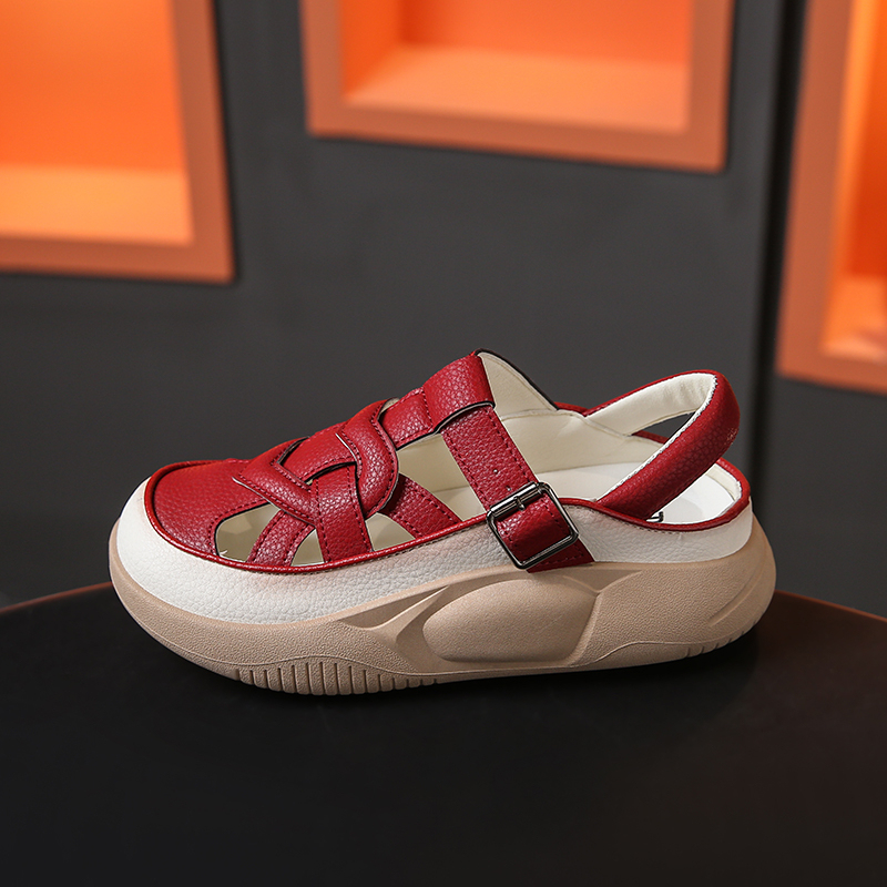 صندل نسائي مجوف جيد التهوية مع المقدمة الدائرية والنعل الناعم