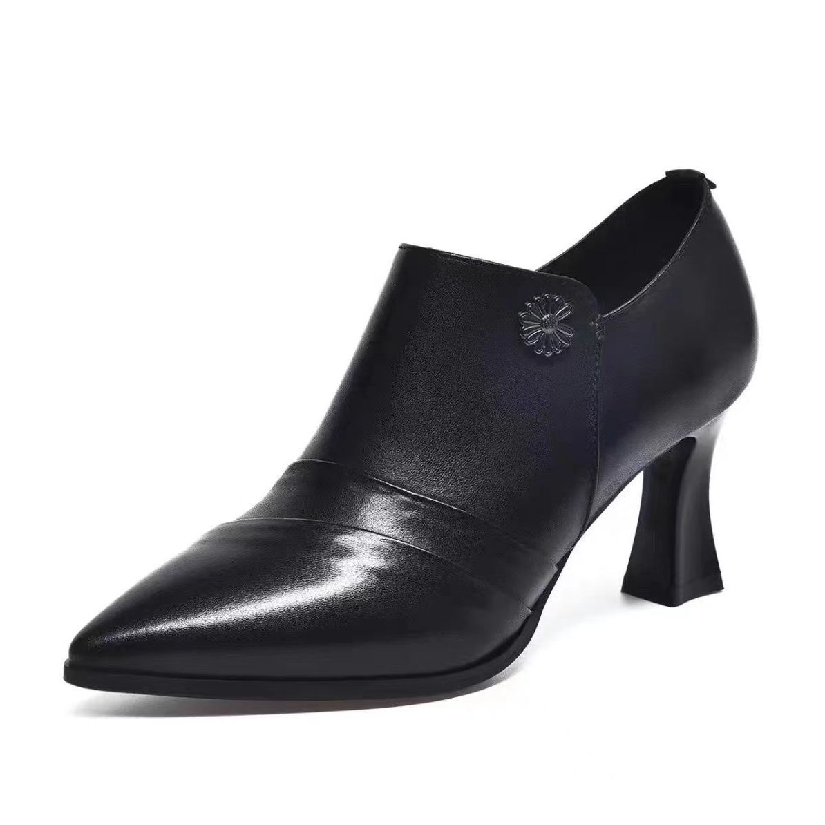 Healthy-foot حذاء نسائي أنيق باللون الأسود بكعب عالٍ، كعب 6 سم، يوفر ارتفاعًا مع الحفاظ على الراحة وعدم التعب على القدمين، مناسب للارتداء اليومي أو ارتداء المكتب-healthy-foot