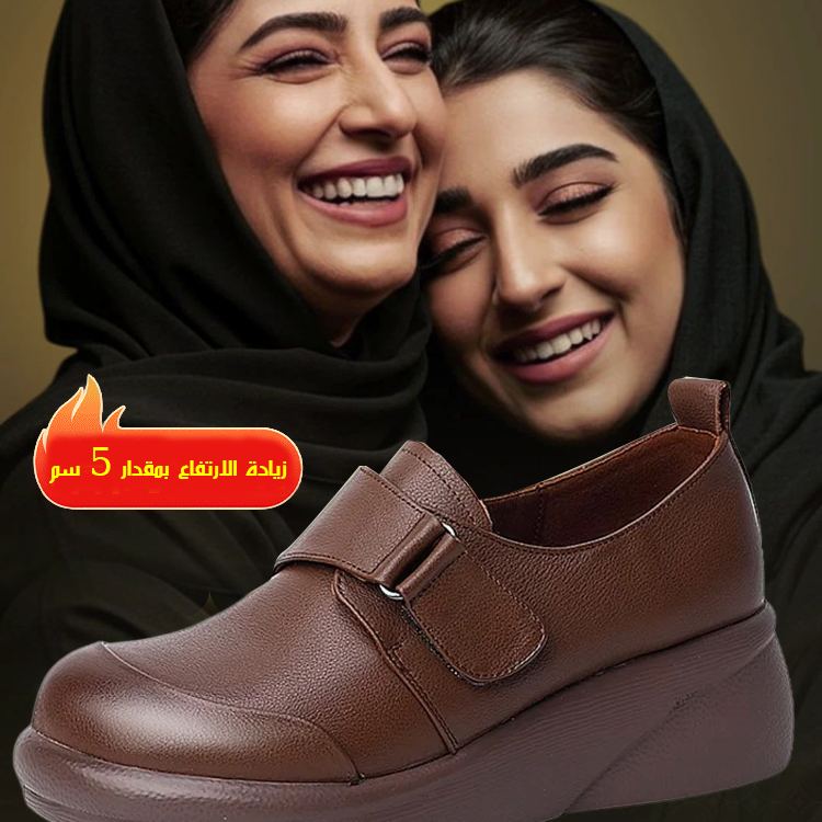 Healthy-foot  حذاء نسائي من الجلد الطبيعي منخفض الارتفاع، بمقدمة مستديرة وكعب 5 سم. مريح وناعم، متعدد الاستخدامات، مثالي للتنقل، والعمل، والخروج-healthy-foot