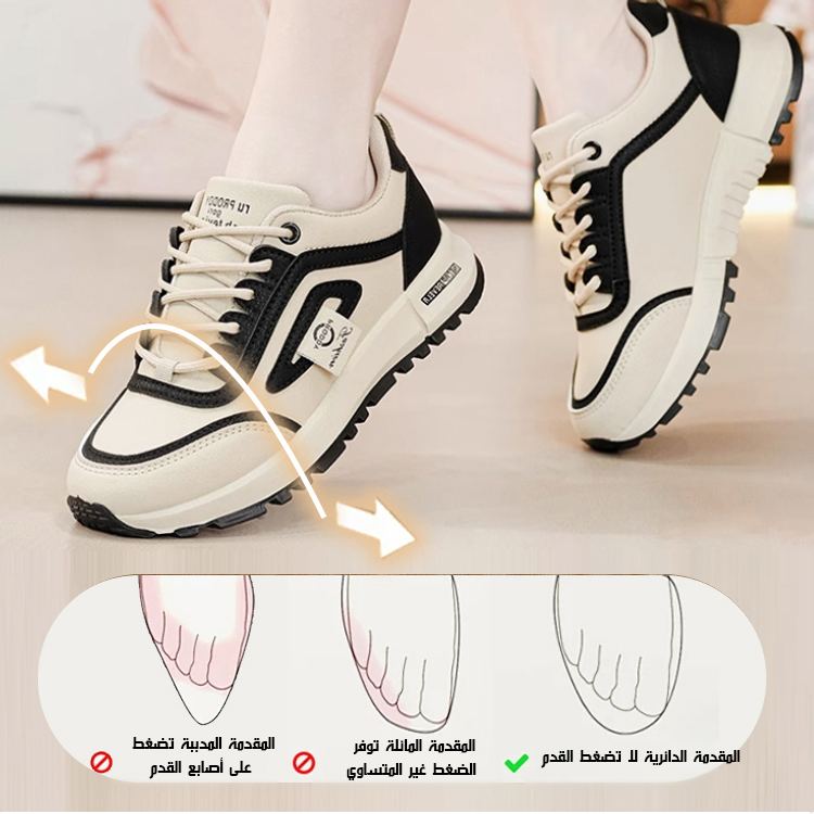 Healthy-foot حذاء رياضي أنيق ومريح للسيدات، يوفر دعمًا للقوس القدمي ويساعد في تصحيح المشي، يناسب الملابس الكاجوال والرياضية على حد سواء-healthy-foot