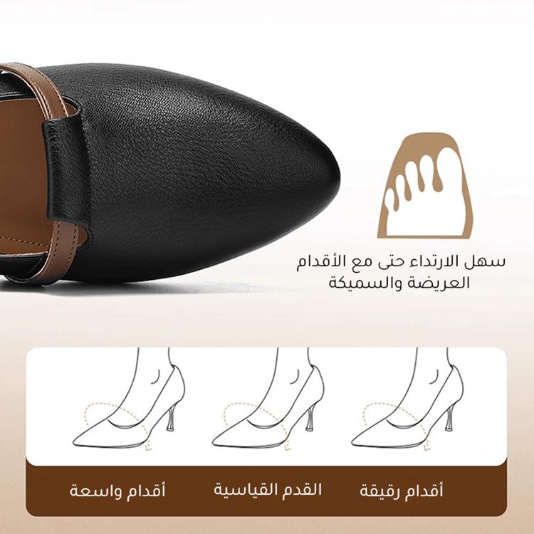Healthy-foot حذاء نسائي بكعب مدبب، كعب منخفض 3.2 سم، مريح وناعم للارتداء لفترات طويلة، مناسب للتنقل أو الارتداء في المكتب-healthy-foot