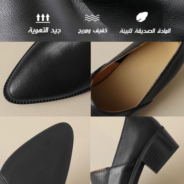 Healthy-foot حذاء نسائي مدبب ومريح من جلد الغزال مع كعب منخفض 3 سم، سهل الارتداء وغير مرهق، مثالي للتنقل أو العمل المكتبي-healthy-foot