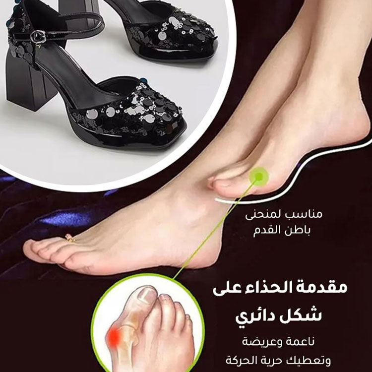 Healthy-foot حذاء كعب عالٍ للسيدات للمناسبات، مزيّن بترتر لامع، كعب بارتفاع 6 سم، أنيق وملفت للأنظار-healthy-foot