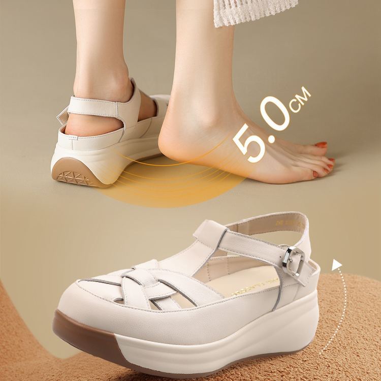 Healthy-foot صندل مجدول كاجوال بنعل سميك خفيف (عدم الشعور بالتعب أثناء المشي)