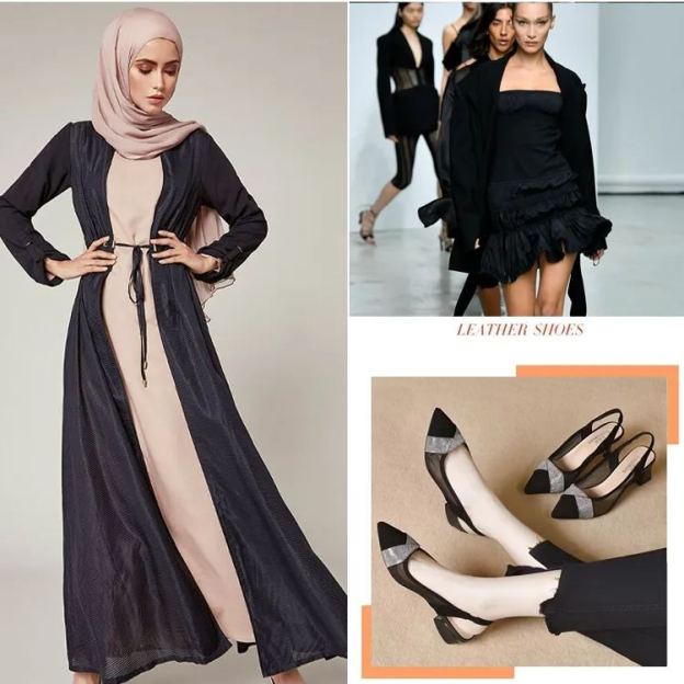 Healthy-foot حذاء نسائي أسود شبكي بكعب عالٍ، كعب مربع بارتفاع 3 سم، مزين بالأحجار اللامعة على مقدمة الحذاء، يتميز بالأناقة والفخامة، مناسب للمكتب أو الارتداء اليومي-healthy-foot