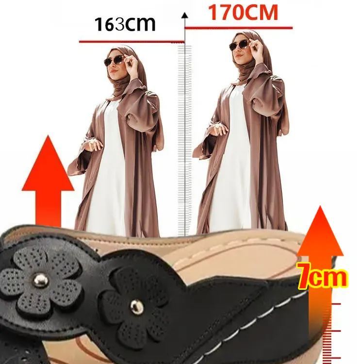 Healthy-foot  صندل بكعب عريض وحجم كبير مزين بتصميم زهور عتيقة