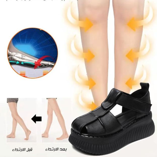 Healthy-foot صندل نسائي ذو منصة مستديرة من الأمام، على الطراز الإيطالي القديم، كعب عالي 8 سم، نعل ناعم ومريح، مقدمة مستديرة تجعل القدمين أنحف بصريًا، نمط أنيق ومتعدد الاستخدامات-healthy-foot