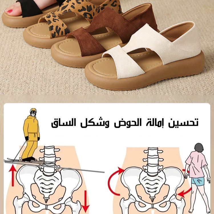 Healthy-foot صندل روماني نسائي جديد، نعل ناعم، تخميد ممتاز، تهوية جيدة، يساعد في تصحيح المشي، مناسب للارتداء مع الفساتين والسراويل اليومية-healthy-foot