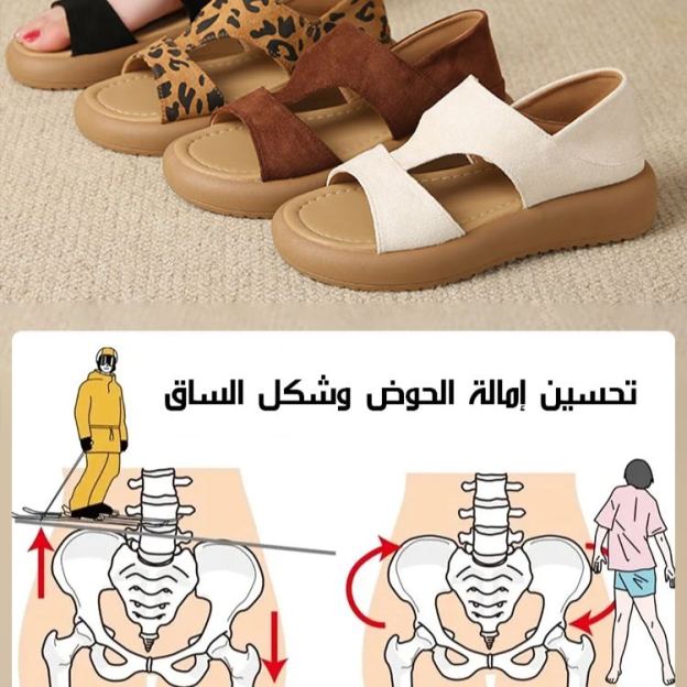 Healthy-foot صندل روماني نسائي جديد، نعل ناعم، تخميد ممتاز، تهوية جيدة، يساعد في تصحيح المشي، مناسب للارتداء مع الفساتين والسراويل اليومية-healthy-foot