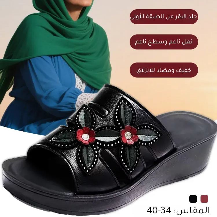 Healthy-foot  حذاء كعب للسيدات بتصميم كلاسيكي مضاد للانزلاق، ارتفاع الكعب 5 سم، مثالي للأمهات، يوفر أداءً ممتازًا ضد الانزلاق-healthy-foot