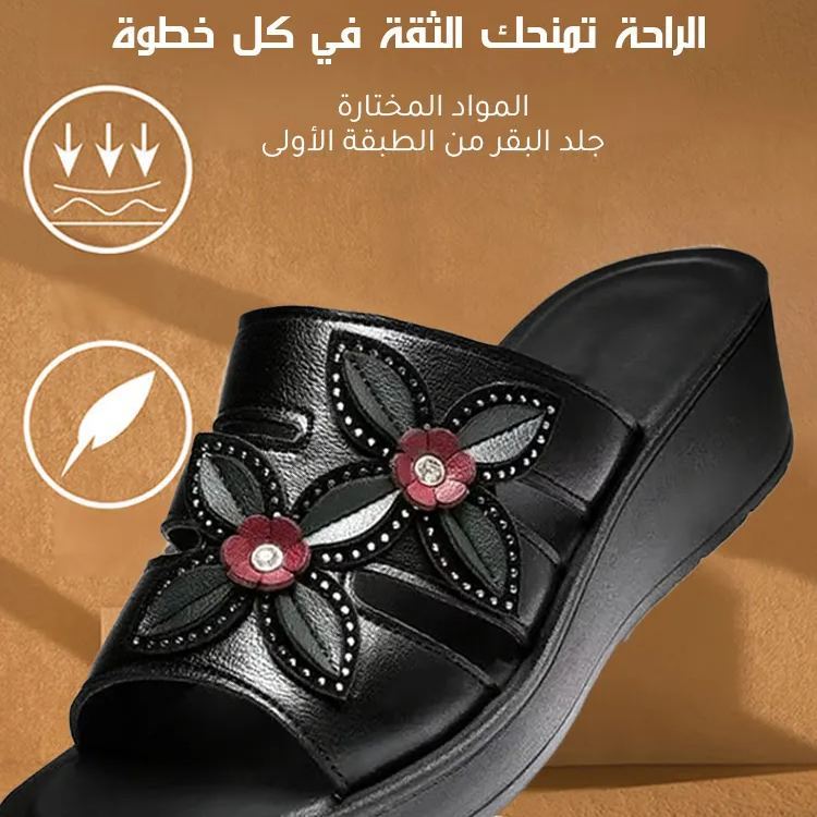 Healthy-foot  حذاء كعب للسيدات بتصميم كلاسيكي مضاد للانزلاق، ارتفاع الكعب 5 سم، مثالي للأمهات، يوفر أداءً ممتازًا ضد الانزلاق-healthy-foot