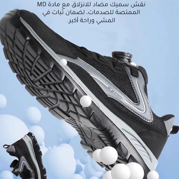 Healthy-foot   حذاء رياضي قابل للتعديل وواسع ومهوّى، مزوّد بإبزيم للضبط، يوفر دعمًا للقوس القدمي، مناسب بشكل أكثر للكبار والمسنين-healthy-foot