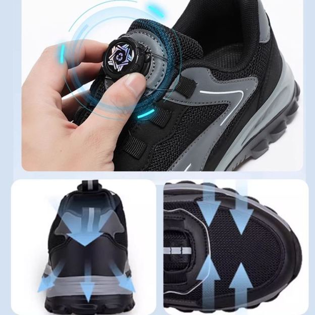 Healthy-foot   حذاء رياضي قابل للتعديل وواسع ومهوّى، مزوّد بإبزيم للضبط، يوفر دعمًا للقوس القدمي، مناسب بشكل أكثر للكبار والمسنين-healthy-foot