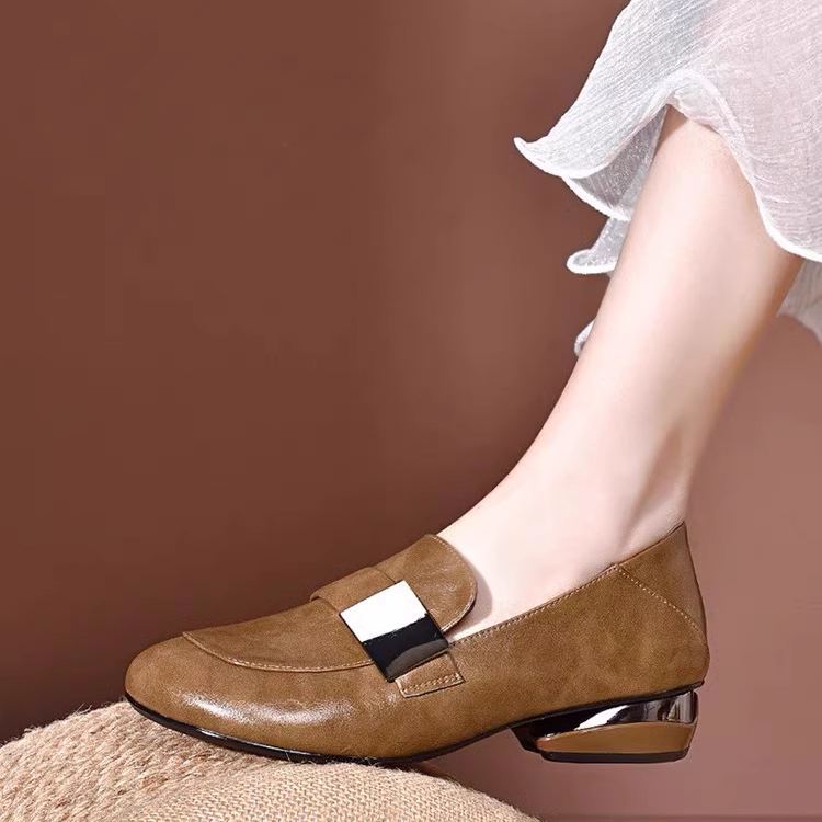 Healthy-foot   حذاء بدون كعب بمقدمة مربعة وكعب عريض-healthy-foot