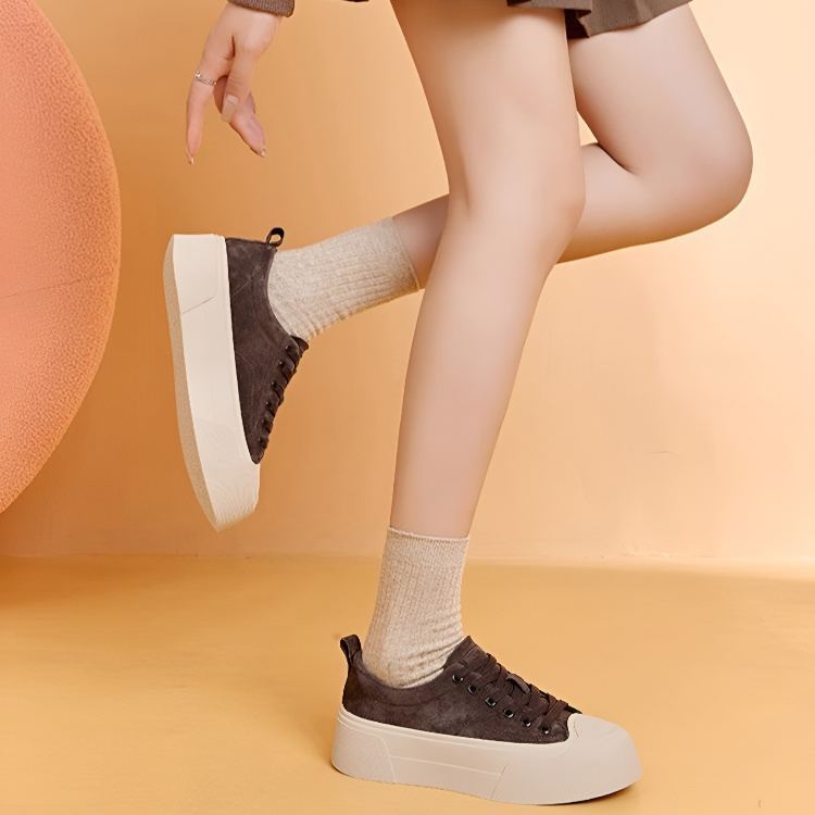 Healthy-foot حذاء رياضي كلاسيكي للسيدات مع نعل سميك، ارتفاع الكعب 5 سم، نعل مرن وخفيف، مناسب لكل المناسبات وعصري-healthy-foot