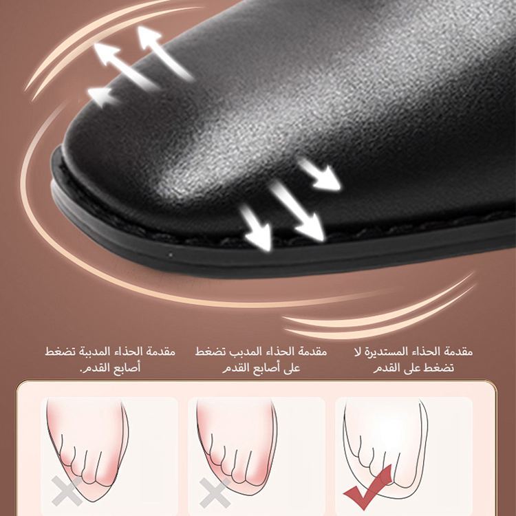 Healthy-foot حذاء بوت من جلد طبيعي وقماش مطاطي بستايل بريطاني راقي للنساء -healthy-foot