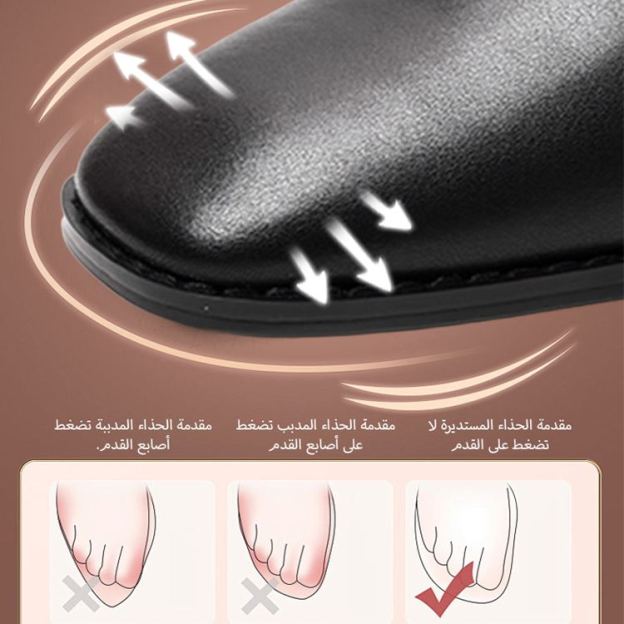 Healthy-foot حذاء بوت من جلد طبيعي وقماش مطاطي بستايل بريطاني راقي للنساء -healthy-foot