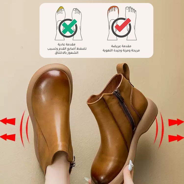 Healthy-foot حذاء بوت مارتن معتق مصنوع يدويا بنعل ناعم-healthy-foot