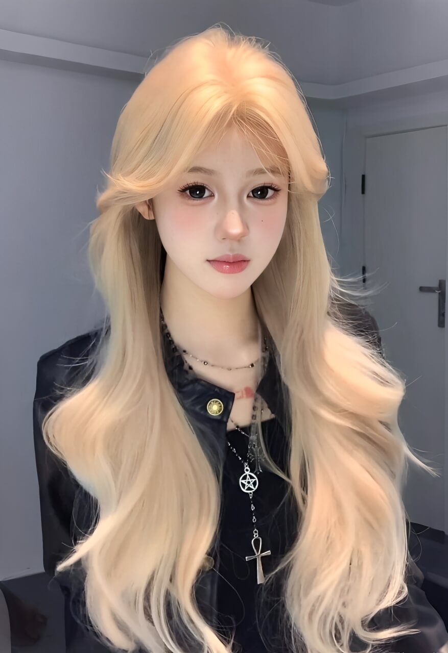 Starlight 💫 Blonde / Black / Brown / Orange Wig – Middle-Part Fringe, Straight / Wavy, Exclusive Design, Full Cap, 65–75cm