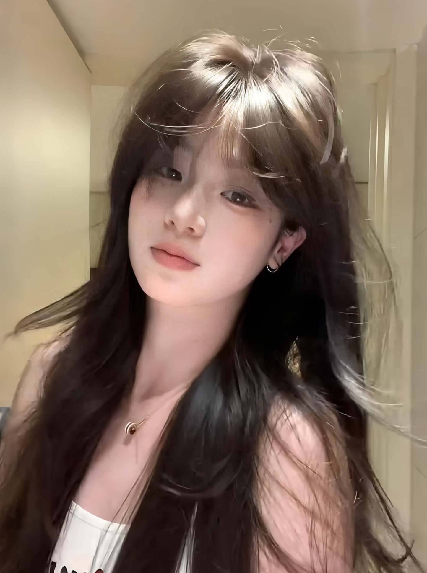 Sweet 🎀 Romance Layered Long Straight Wig – Natural & Breathable, Full Cap, 60–70cm