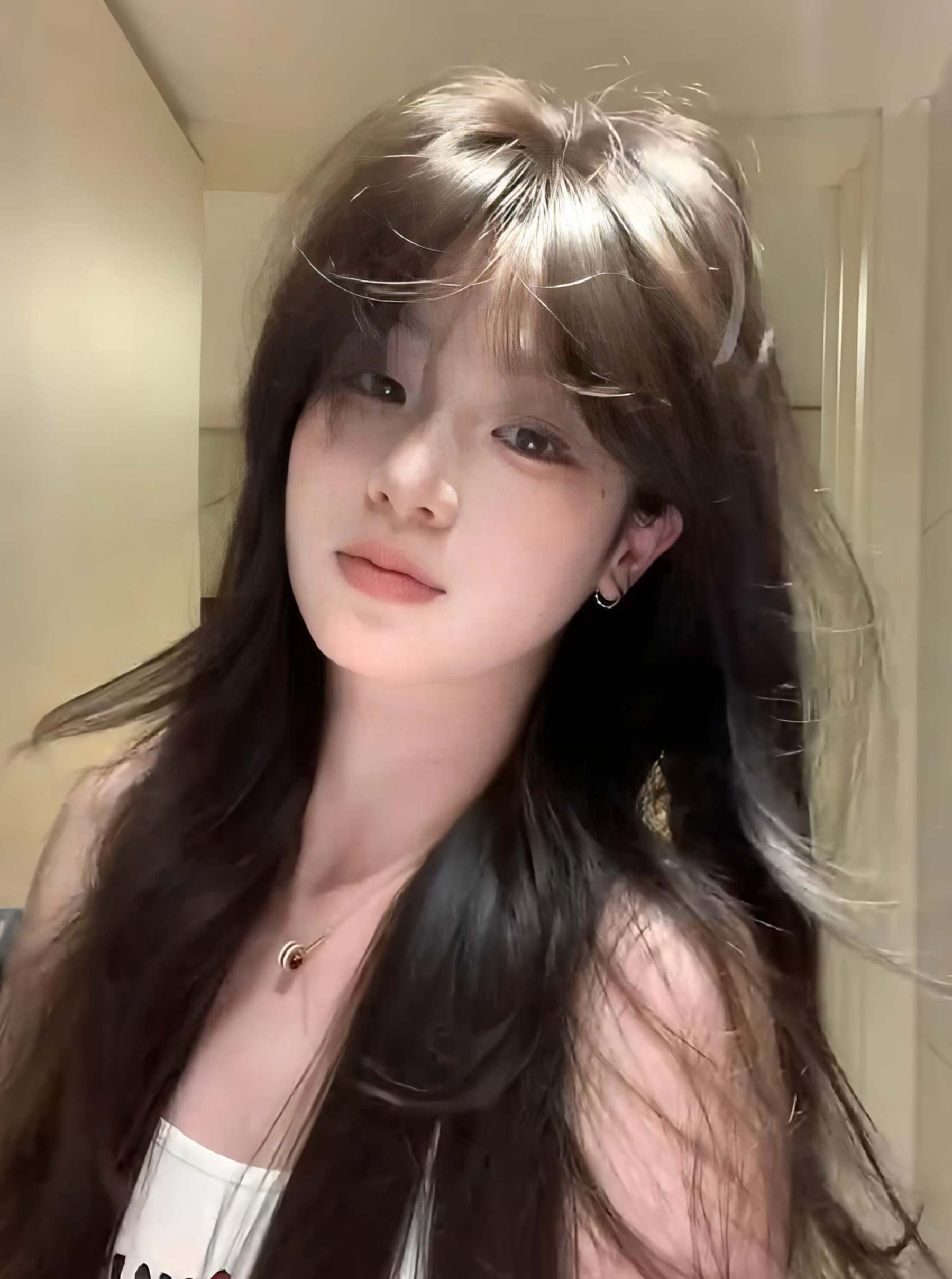 Sweet 🎀 Romance Layered Long Straight Wig – Natural & Breathable, Full Cap, 60–70cm