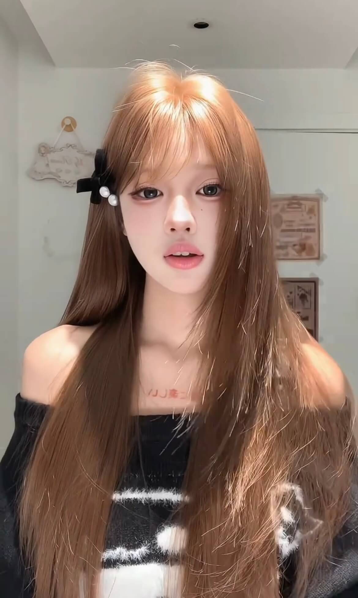 Sunshine 🌞 Bean Sun-Brown Long Straight Wig – Layered & Youthful Design, Full Cap, 60–70cm