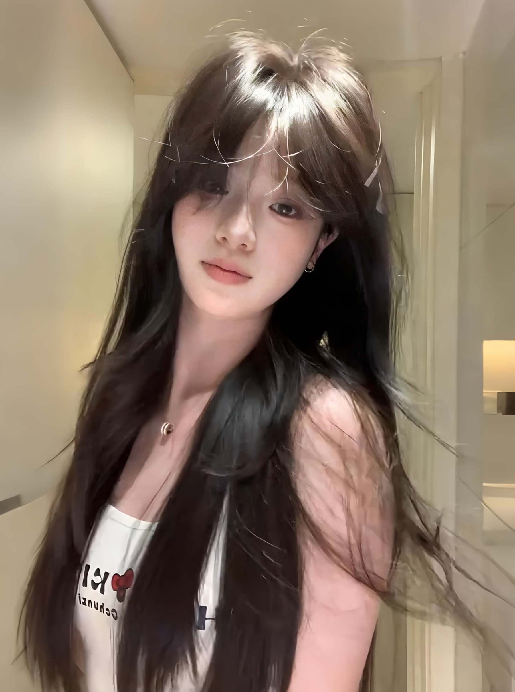 Sweet 🎀 Romance Layered Long Straight Wig – Natural & Breathable, Full Cap, 60–70cm