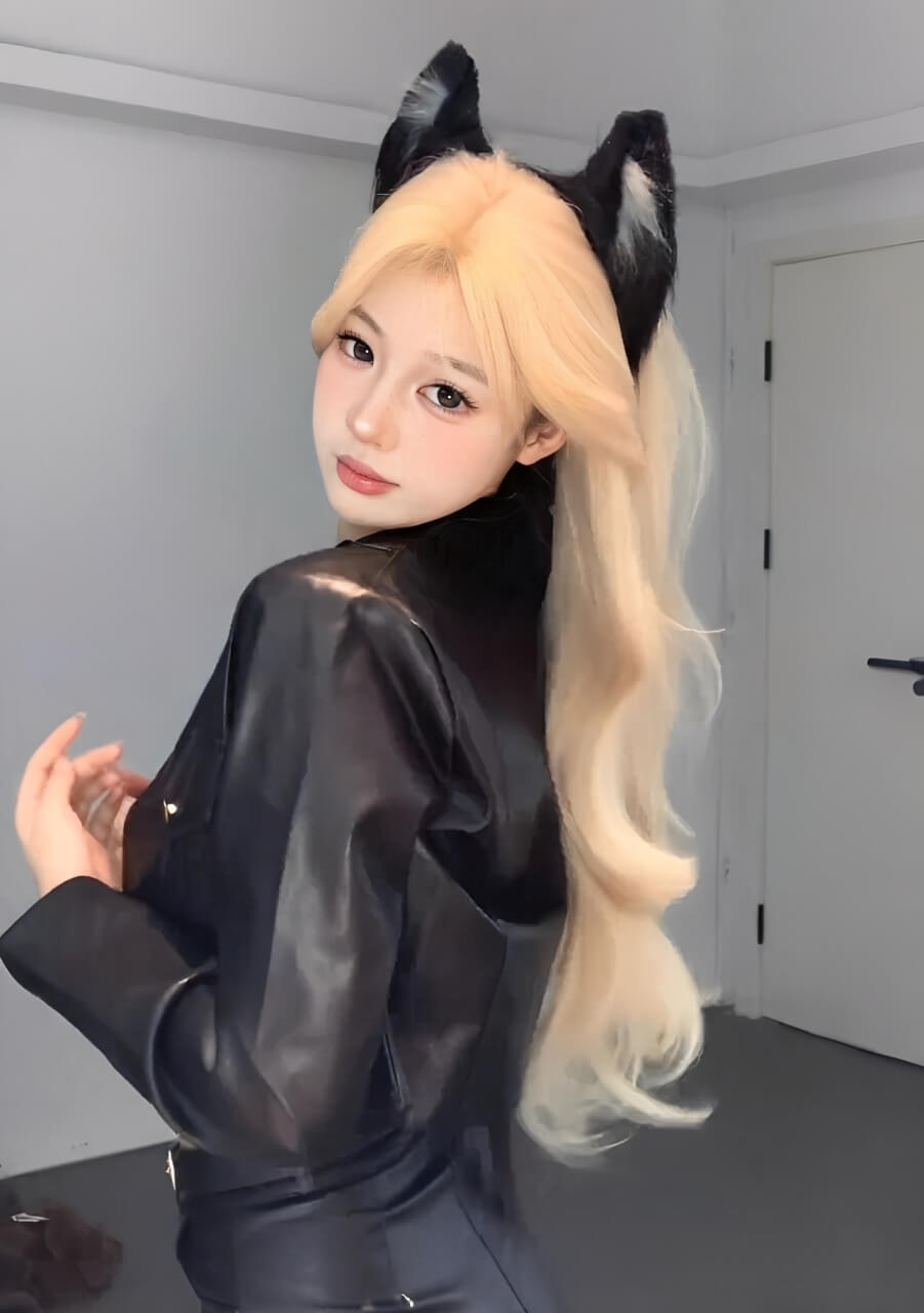 Starlight 💫 Blonde / Black / Brown / Orange Wig – Middle-Part Fringe, Straight / Wavy, Exclusive Design, Full Cap, 65–75cm