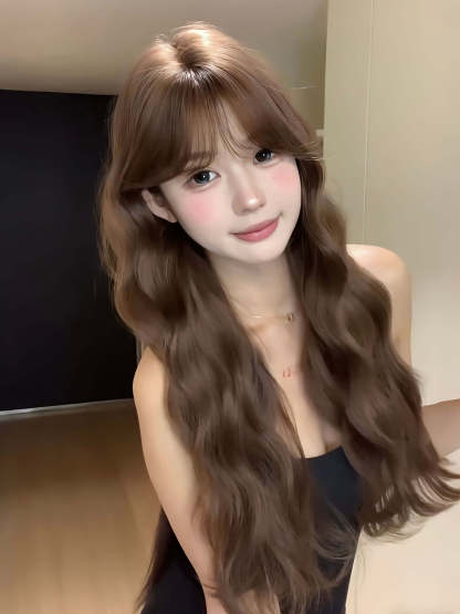 Dream Curls 💫 Long Wavy Wig – Youthful & Sweet Style, Full Cap Design, Natural Volume, 60–70cm