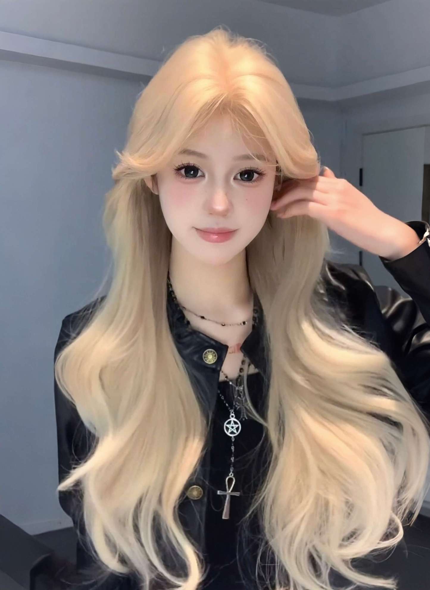 Starlight 💫 Blonde / Black / Brown / Orange Wig – Middle-Part Fringe, Straight / Wavy, Exclusive Design, Full Cap, 65–75cm