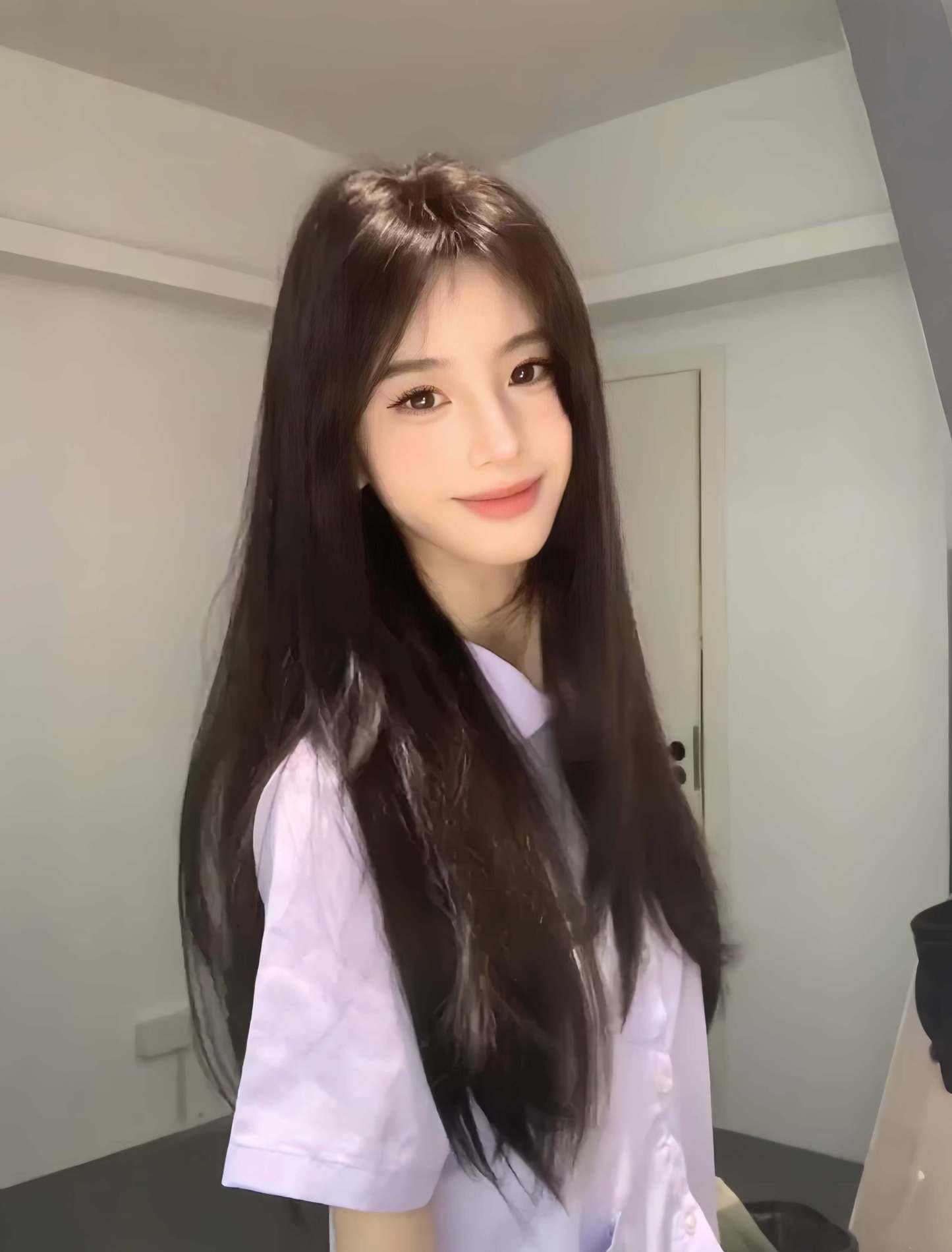 Lingering Love💧Long Straight Wig – Middle-Part, Face-Framing Hairline, Natural & Breathable, Full Cap (65–75cm)