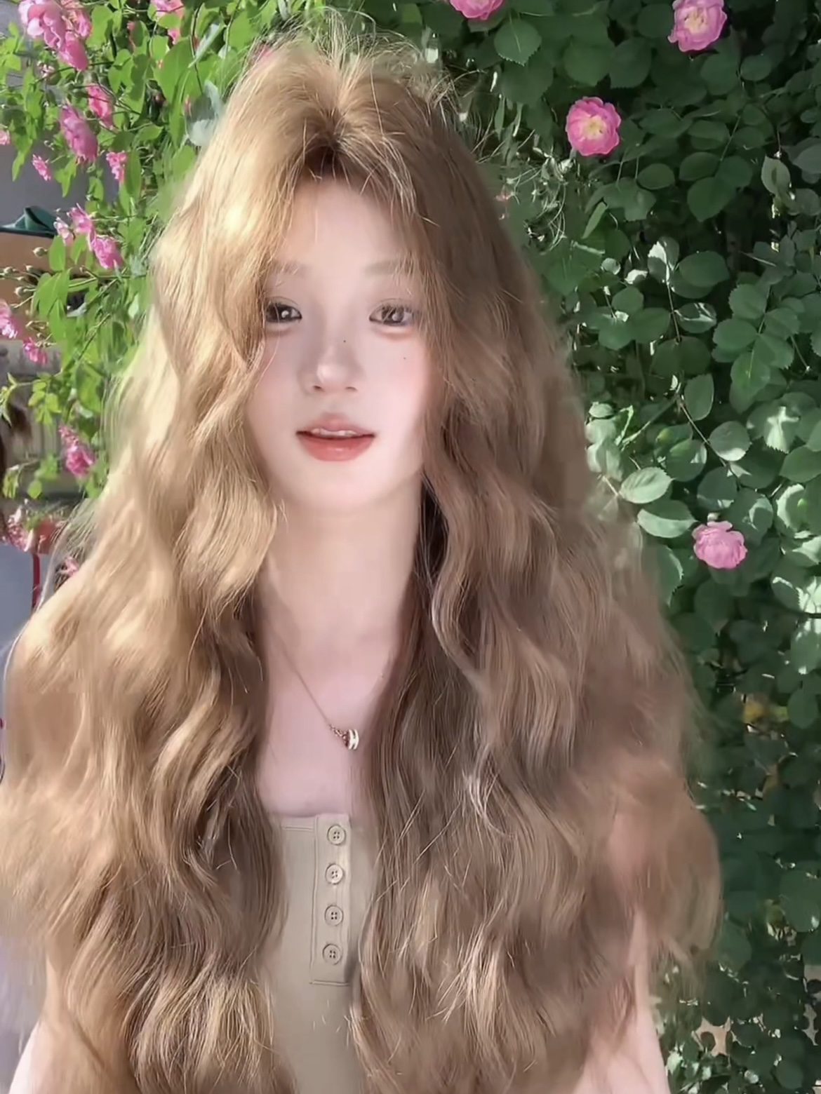 Heartbeat ❤ Middle-Part Long Curly Wig – Face-Framing Design, Natural & Breathable, Full Cap, 65–75cm