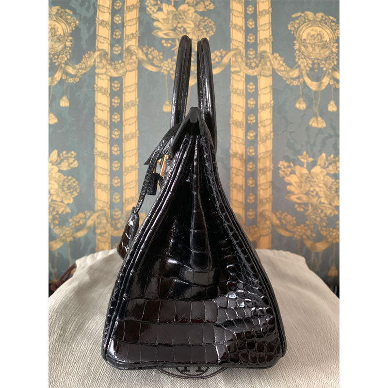 HERMES バーキン25 ポロサス クロコダイル ニロティカス 黒G金具