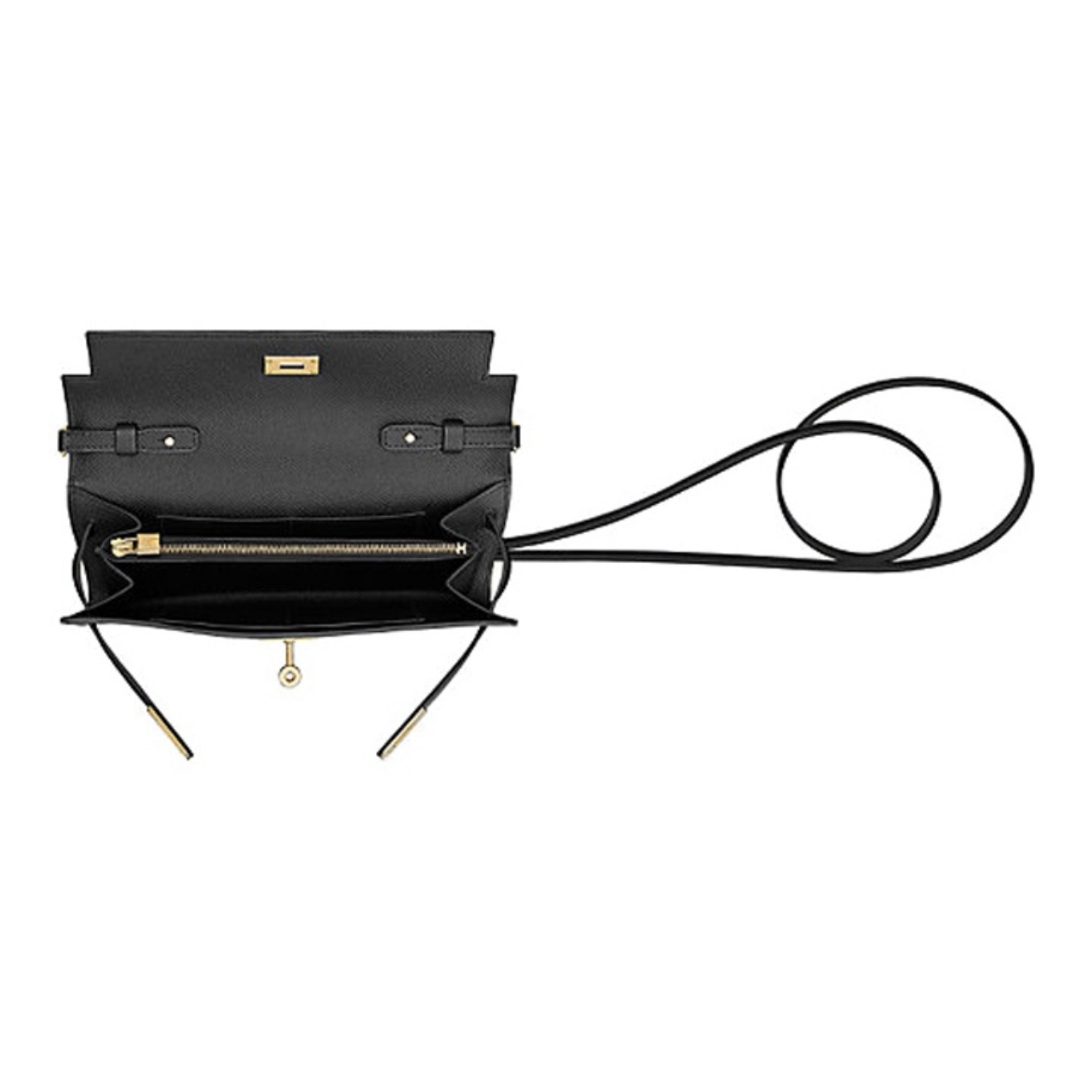 HERMES Kelly Long To Go シルバーバックル エプソムレザー 財布 ハンドバッグ ショルダーバッグ 通常サイズ レディース 