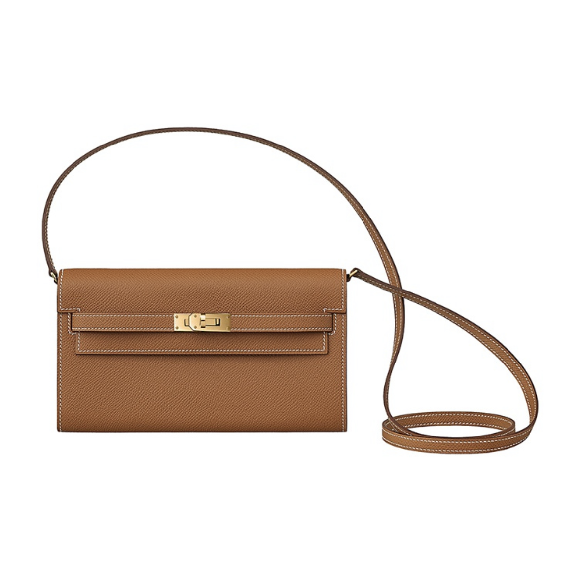 HERMES Kelly Long To Go シルバーバックル エプソムレザー 財布 ハンドバッグ ショルダーバッグ 通常サイズ レディース 