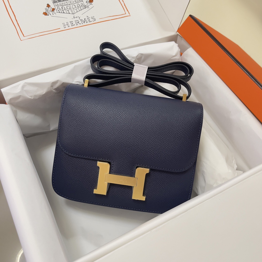 HERMES Constance Slim シルバーバックル エプソムレザー 財布 ハンドバッグ ショルダーバッグ 通常サイズ レディース 