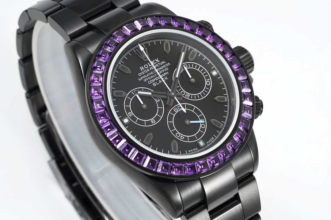 ROLEX（ロレックス）機械式腕時計 デイトナ Daytona パープルダイヤモンド40MM 腕時計 カーボンブラックシリーズ